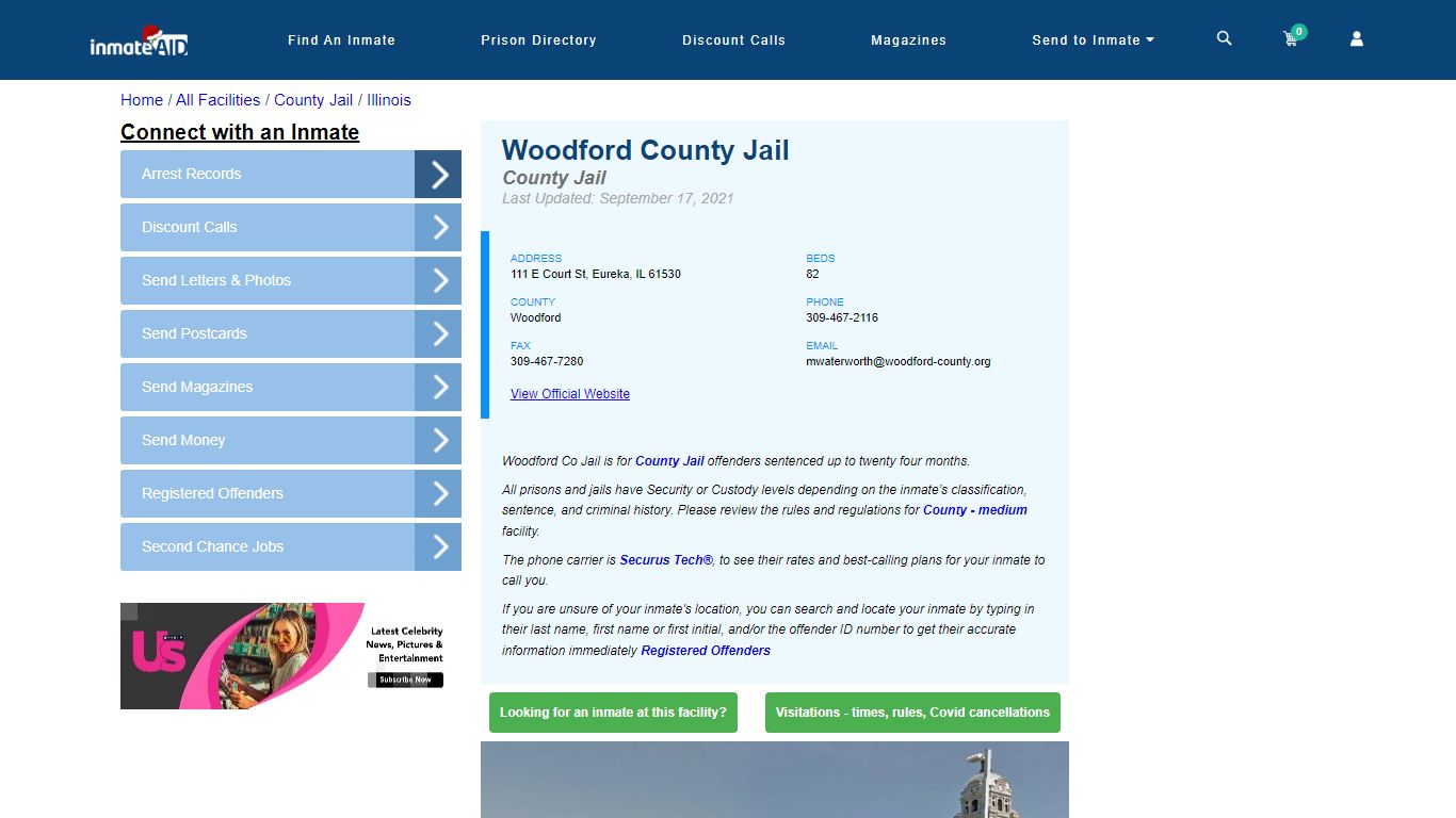 Woodford County Jail - Inmate Locator - Eureka, IL
